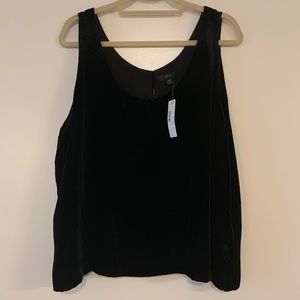 NWT! J. Crew Black Velvet Tank, size 20.